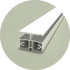A cut through image of an aluminium Comfort frame for a pool enclosure
