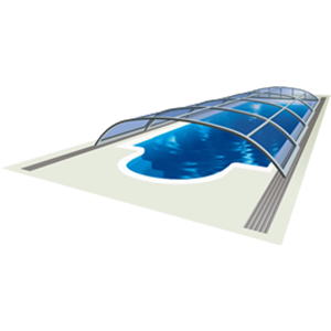 Elegant pool enclosure 3D graphic