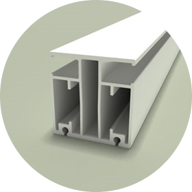 cut through of a progress style aluminium frame for a pool enclosure
