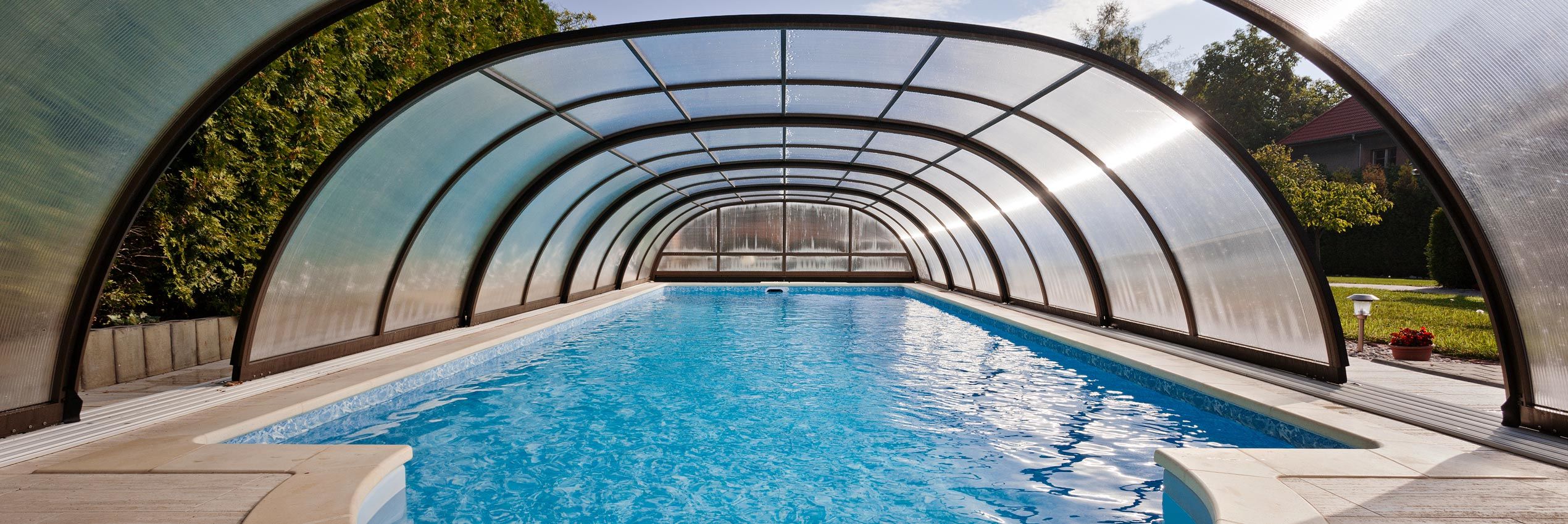 Tropea Neo Telescopic Pool Cover Semi Open