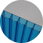 Blue tinted twin wall polycarbonate